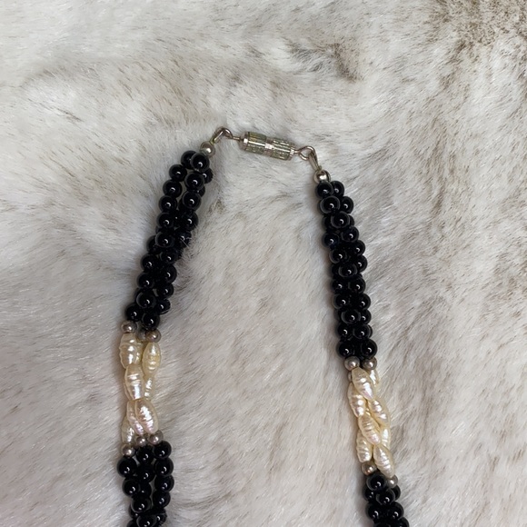 Seed Pearl Three Strand Necklace, Bracelet, Earring Set - Picture 6 of 6